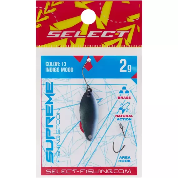 Блешня Select Supreme 2.0g 27mm #13 Indigo Mood, Вага блешні: 2.0, Колір блешні: #13 Indigo Mood, фото , изображение 2